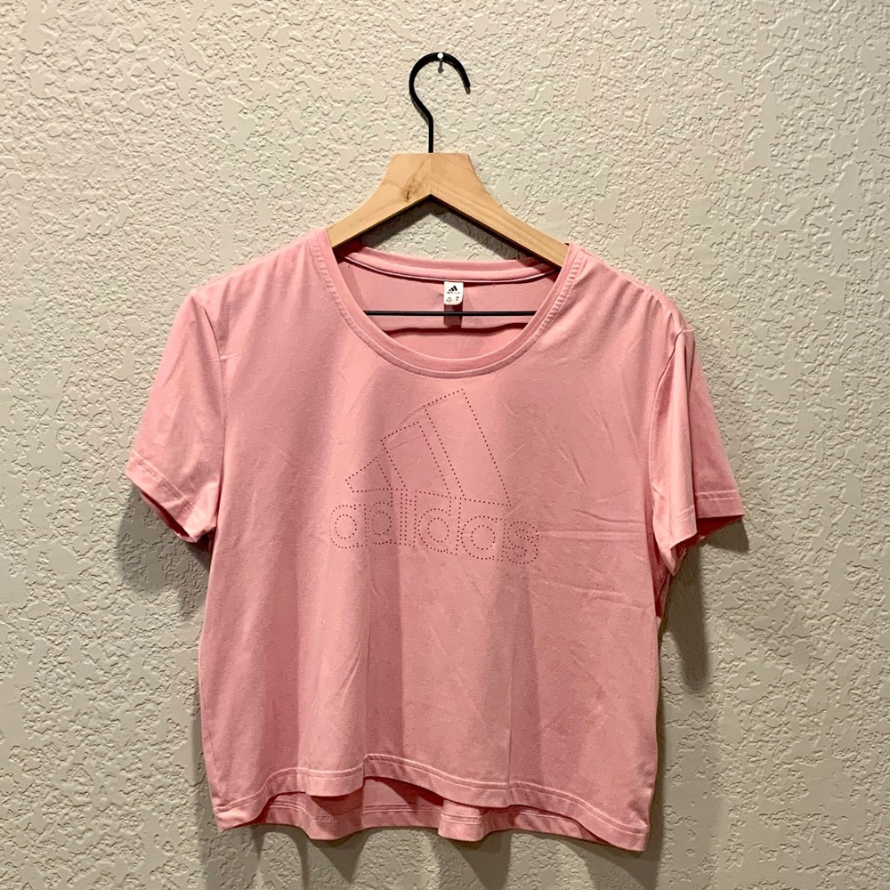 Adidas pink crop top